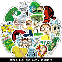 Load image into Gallery viewer, 50pcs/set Rick and Morty Sticker Cosplay prop Accessories PVC Waterproof Cartoon Anime Stickers